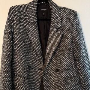 Express Black and White Textured Blazer